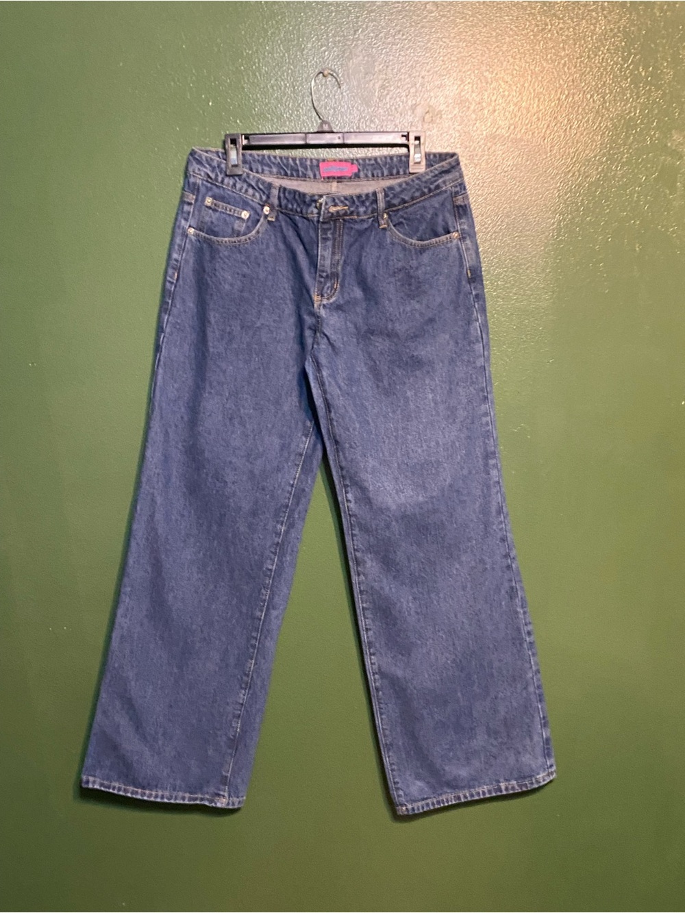 Edikted Wide-Leg High-Rise Jeans in Blue Denim